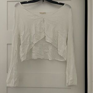 white single button blouse